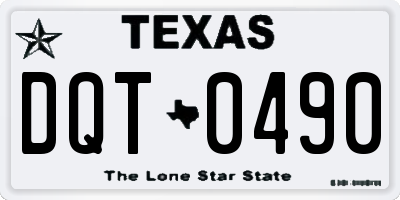 TX license plate DQT0490