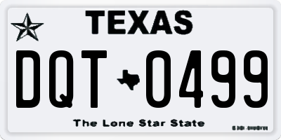 TX license plate DQT0499