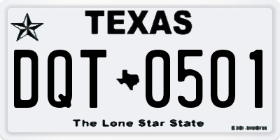 TX license plate DQT0501