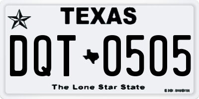 TX license plate DQT0505