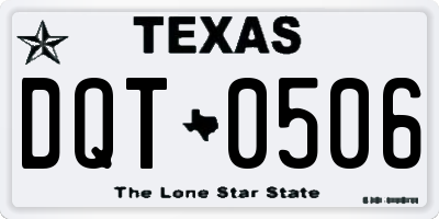 TX license plate DQT0506