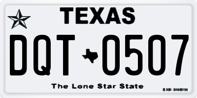 TX license plate DQT0507