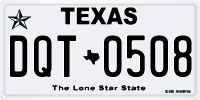 TX license plate DQT0508