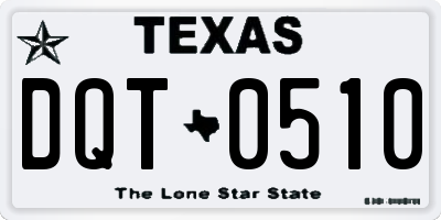 TX license plate DQT0510