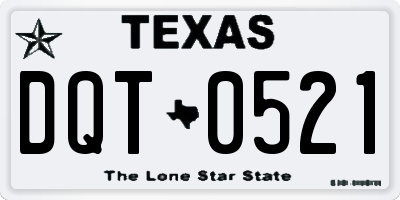 TX license plate DQT0521