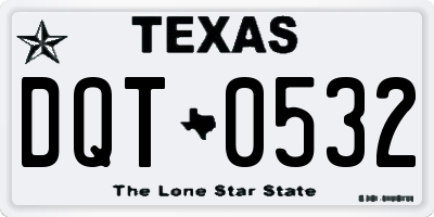 TX license plate DQT0532