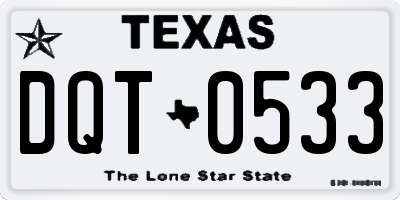 TX license plate DQT0533