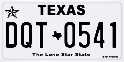 TX license plate DQT0541