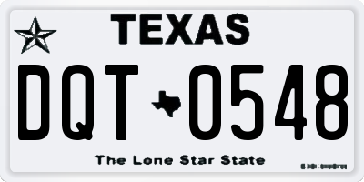 TX license plate DQT0548