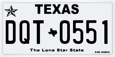 TX license plate DQT0551