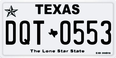 TX license plate DQT0553