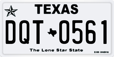 TX license plate DQT0561