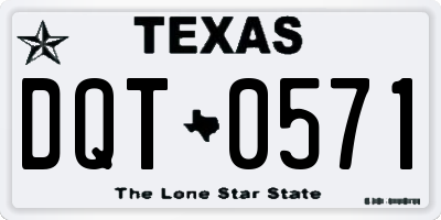 TX license plate DQT0571