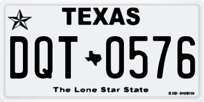 TX license plate DQT0576