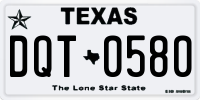 TX license plate DQT0580