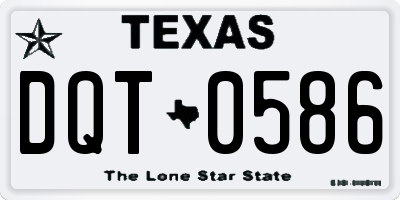TX license plate DQT0586