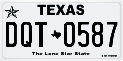 TX license plate DQT0587