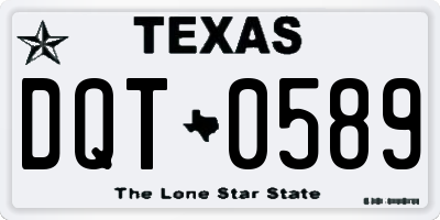 TX license plate DQT0589