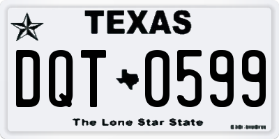 TX license plate DQT0599