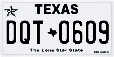 TX license plate DQT0609