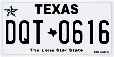 TX license plate DQT0616