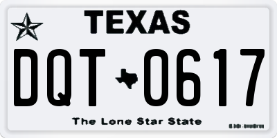 TX license plate DQT0617