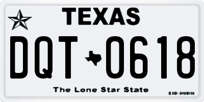 TX license plate DQT0618