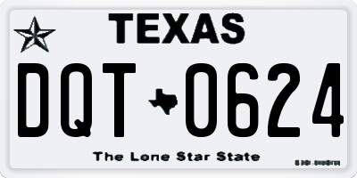 TX license plate DQT0624