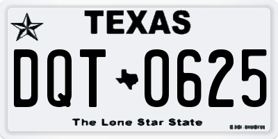 TX license plate DQT0625