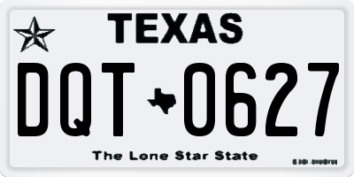 TX license plate DQT0627