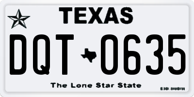 TX license plate DQT0635