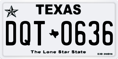 TX license plate DQT0636