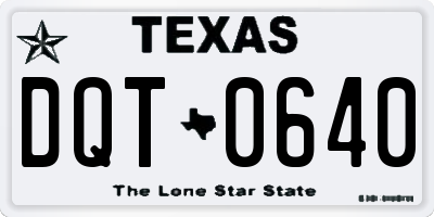 TX license plate DQT0640