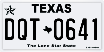 TX license plate DQT0641