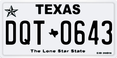 TX license plate DQT0643