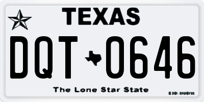 TX license plate DQT0646