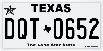 TX license plate DQT0652
