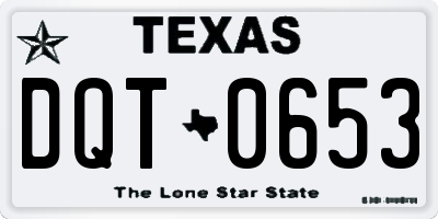 TX license plate DQT0653