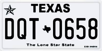 TX license plate DQT0658