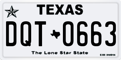 TX license plate DQT0663