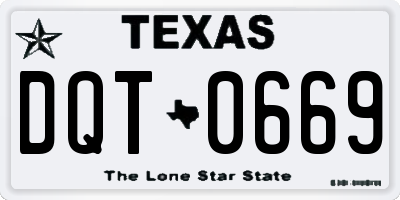 TX license plate DQT0669