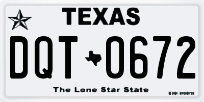 TX license plate DQT0672