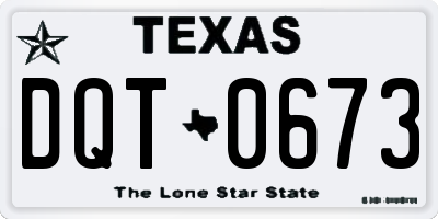TX license plate DQT0673