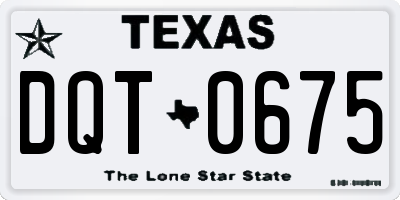 TX license plate DQT0675