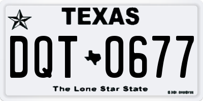 TX license plate DQT0677