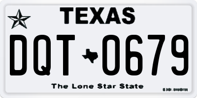 TX license plate DQT0679