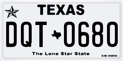 TX license plate DQT0680