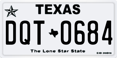 TX license plate DQT0684