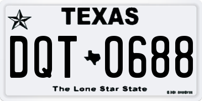 TX license plate DQT0688