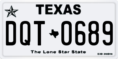 TX license plate DQT0689